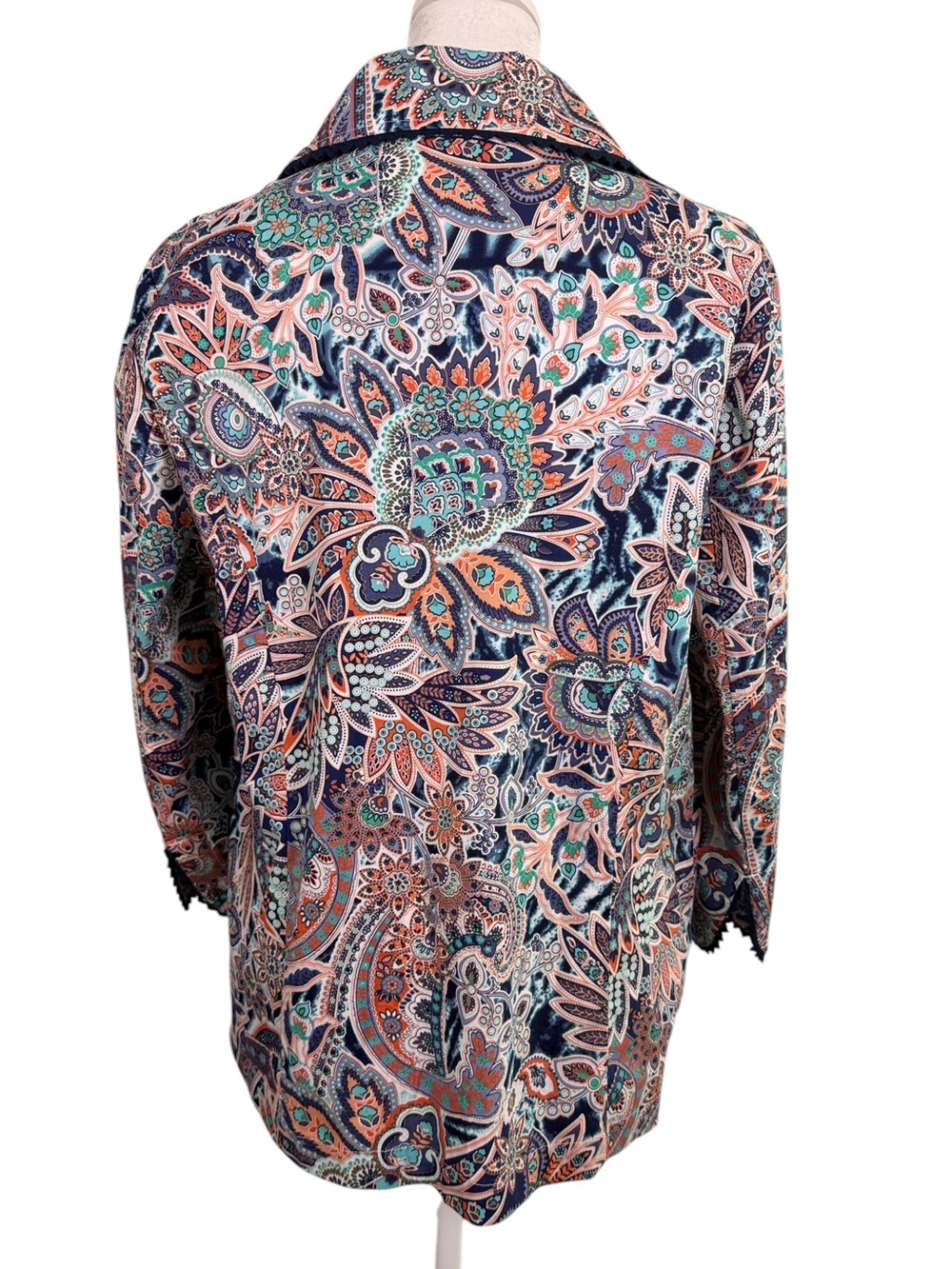 Bedford Fair Medium Paisley Blazer Jacket Stretch Cotton Boho - Picture 5 of 11